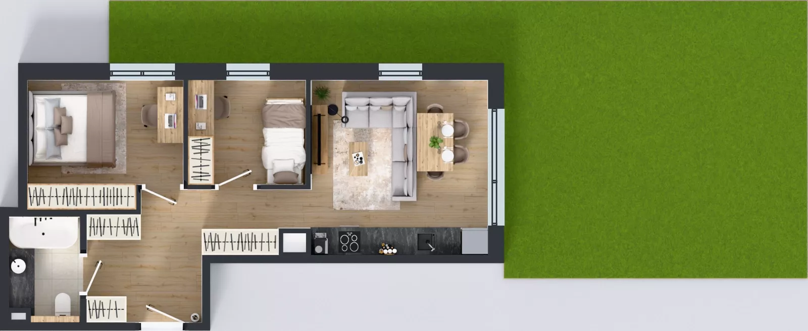 3 pokoje, mieszkanie 48,10 m², parter, oferta nr AB0061, Orneko, Warszawa, Białołęka, ul. Cieślewskich / Ornecka