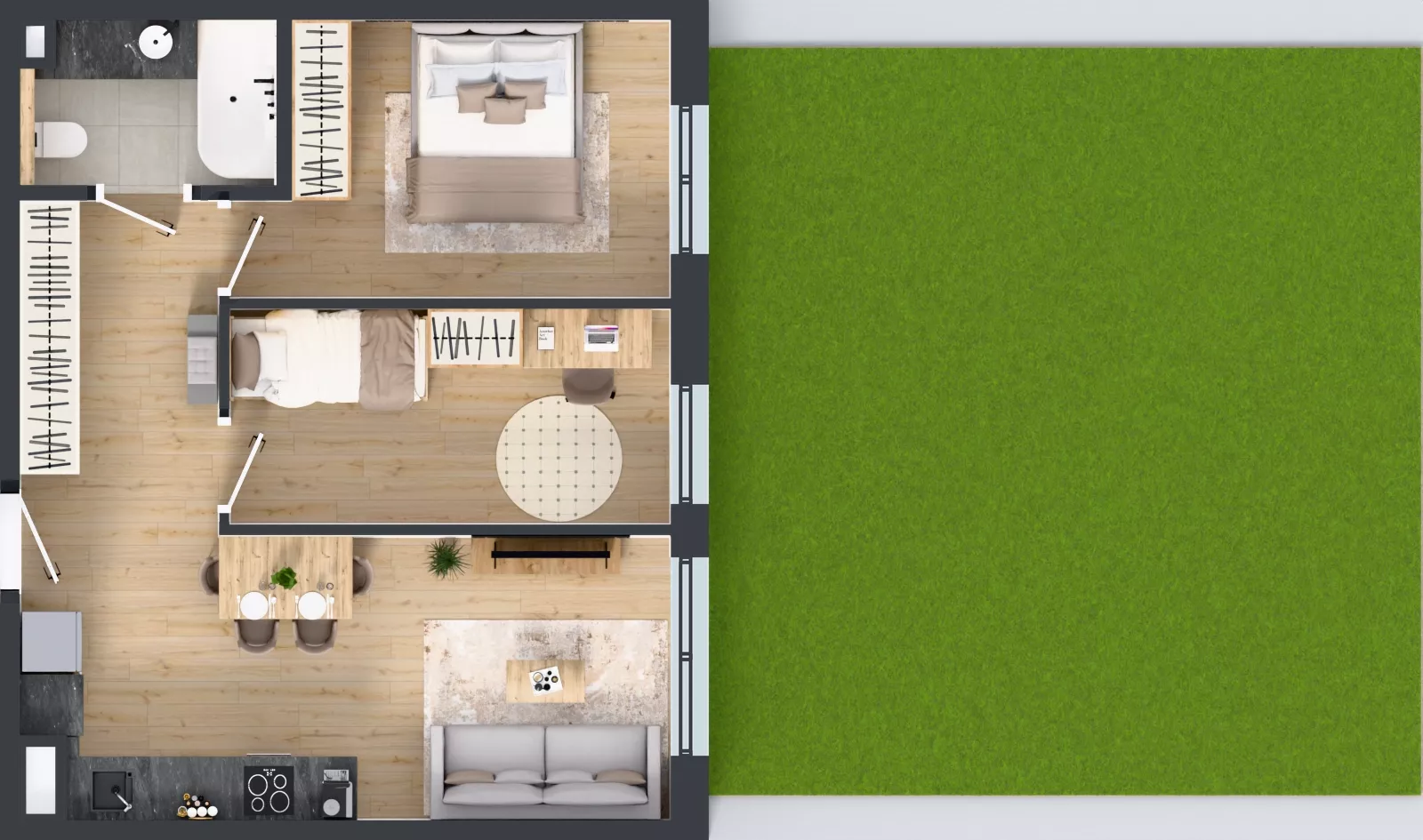 3 pokoje, mieszkanie 47,64 m², parter, oferta nr AB0062, Orneko, Warszawa, Białołęka, ul. Cieślewskich / Ornecka