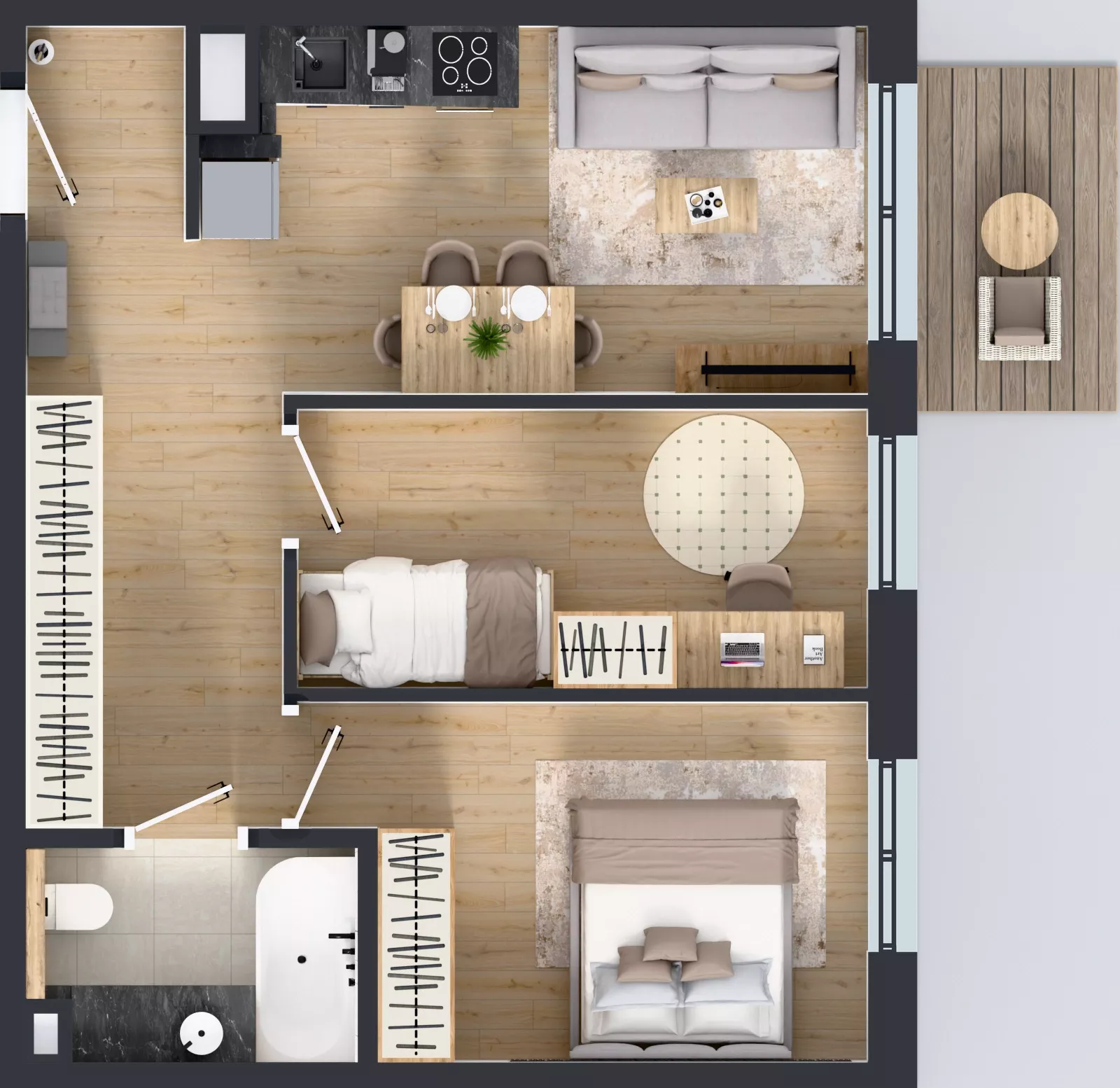 3 pokoje, mieszkanie 47,46 m², piętro 2, oferta nr AB0275, Orneko, Warszawa, Białołęka, ul. Cieślewskich / Ornecka