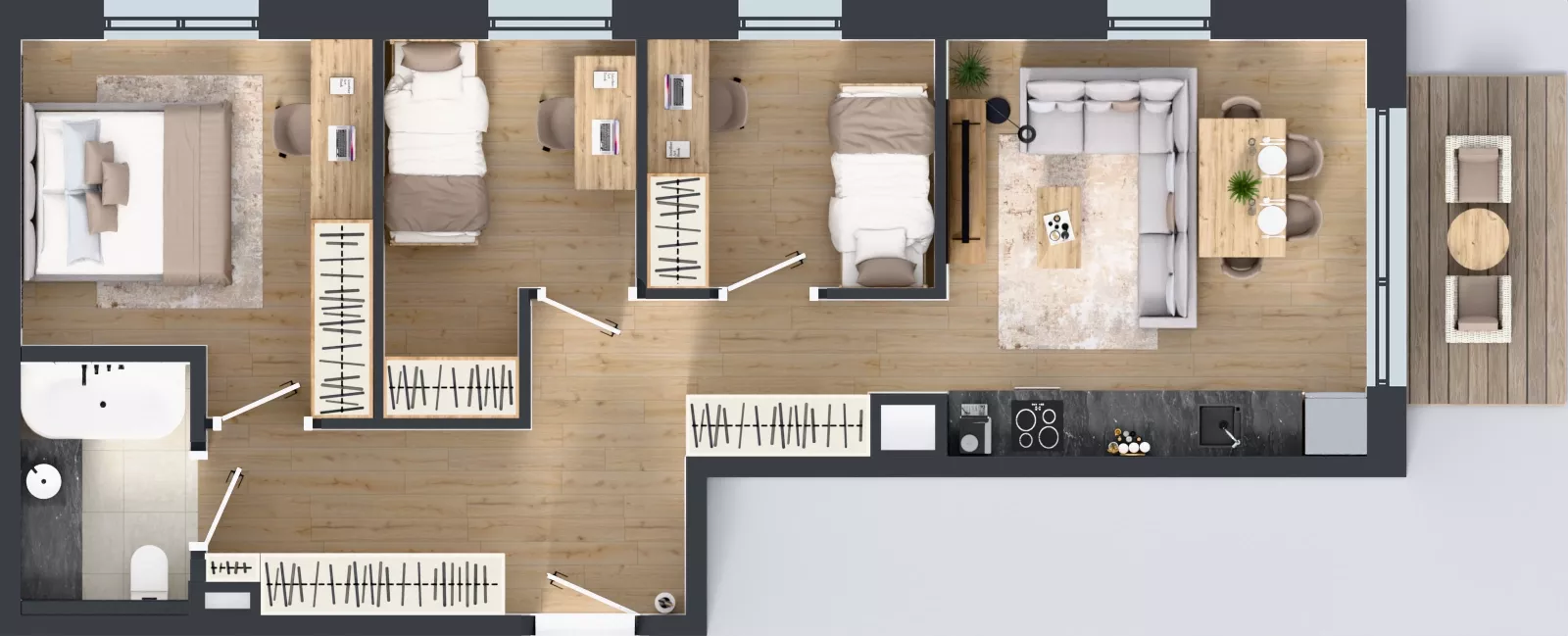 4 pokoje, mieszkanie 58,73 m², piętro 3, oferta nr AB0379, Orneko, Warszawa, Białołęka, ul. Cieślewskich / Ornecka