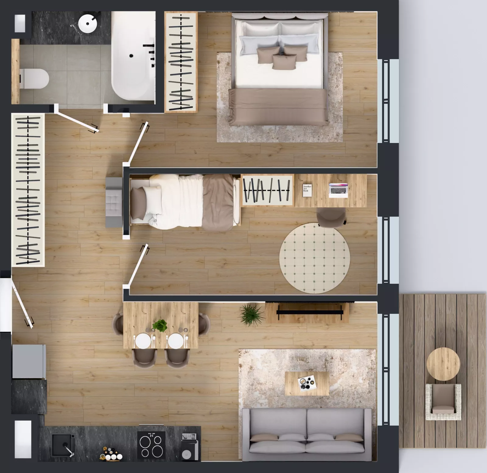 3 pokoje, mieszkanie 47,64 m², piętro 3, oferta nr AB0380, Orneko, Warszawa, Białołęka, ul. Cieślewskich / Ornecka