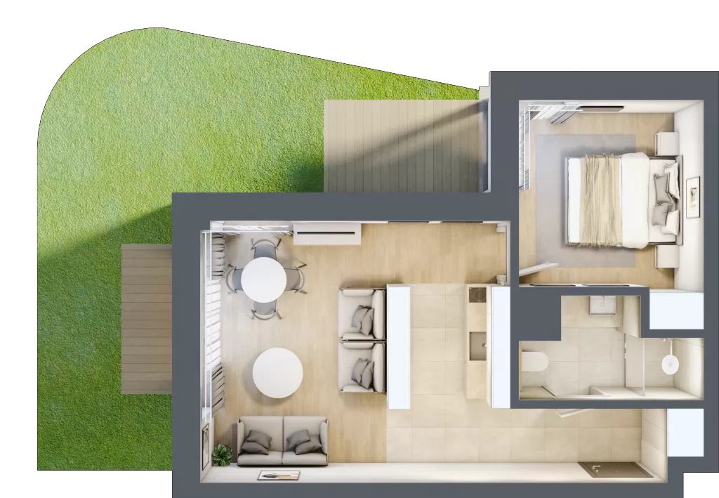 2 pokoje, lokal inwestycyjny 39,78 m², parter, oferta nr B1.05, Aquamarina 3, Międzyzdroje, ul. Gryfa Pomorskiego 80 b