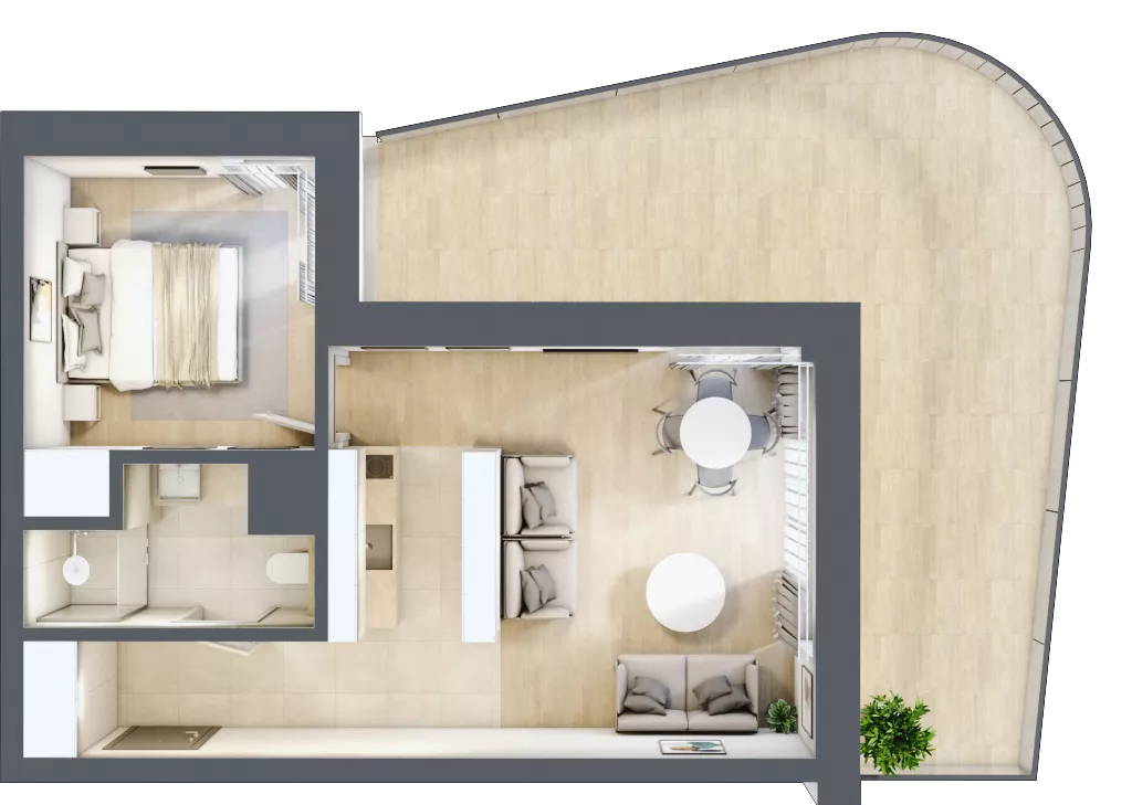 2 pokoje, lokal inwestycyjny 40,06 m², piętro 1, oferta nr C2.03, Aquamarina 3, Międzyzdroje, ul. Gryfa Pomorskiego 80 b
