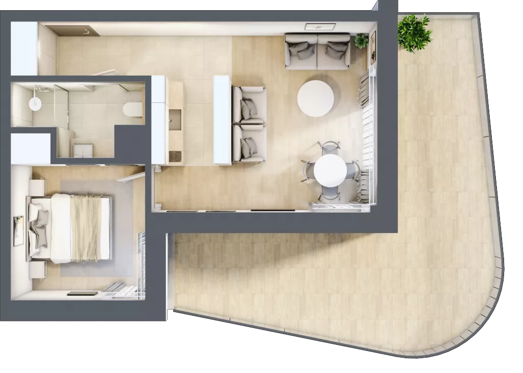 2 pokoje, lokal inwestycyjny 40,06 m², piętro 4, oferta nr C5.10, Aquamarina 3, Międzyzdroje, ul. Gryfa Pomorskiego 80 b