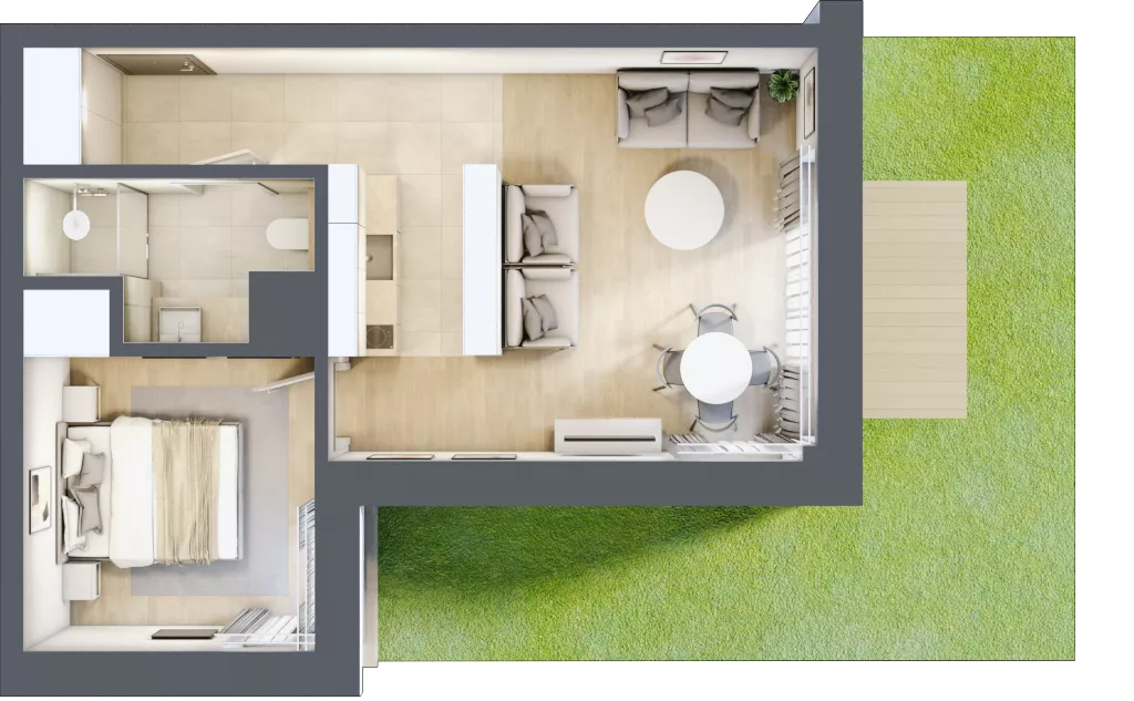 2 pokoje, lokal inwestycyjny 40,05 m², parter, oferta nr C1.09, Aquamarina 3, Międzyzdroje, ul. Gryfa Pomorskiego 80 b