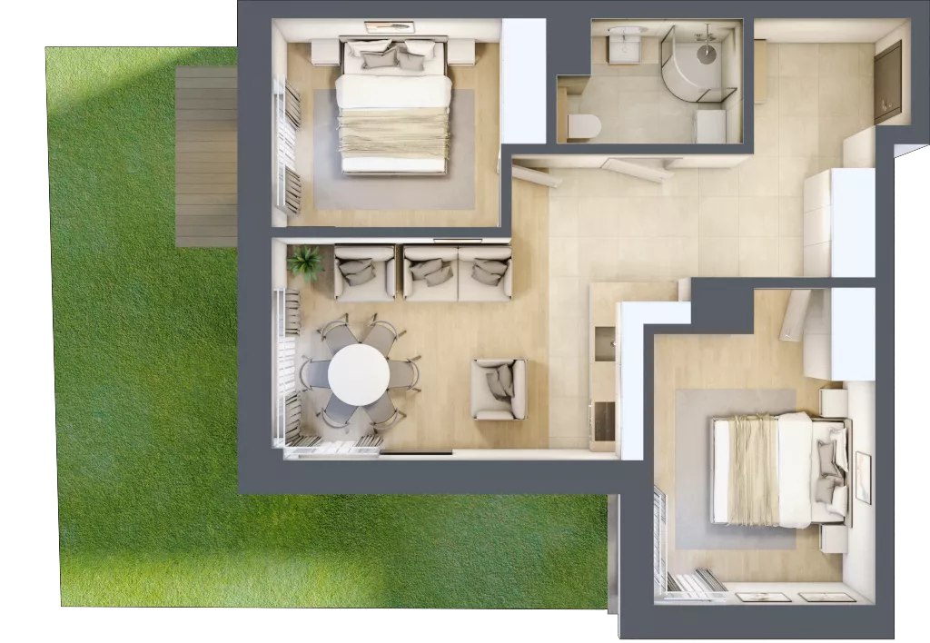 3 pokoje, lokal inwestycyjny 53,95 m², parter, oferta nr C1.08, Aquamarina 3, Międzyzdroje, ul. Gryfa Pomorskiego 80 b