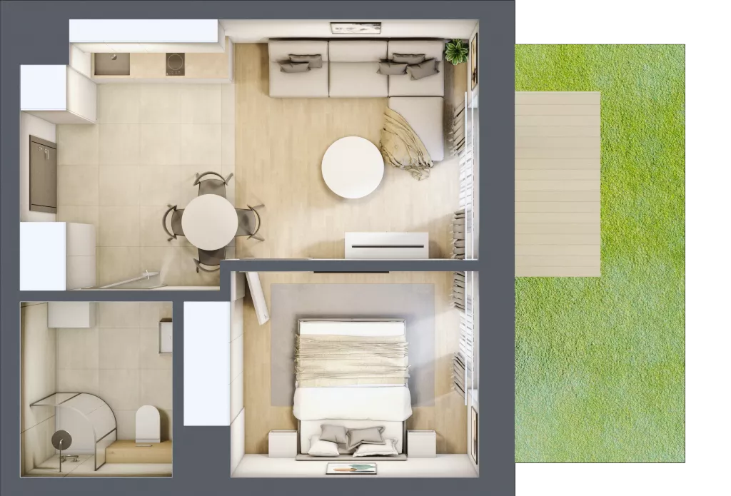 2 pokoje, lokal inwestycyjny 34,35 m², parter, oferta nr C1.01, Aquamarina 3, Międzyzdroje, ul. Gryfa Pomorskiego 80 b