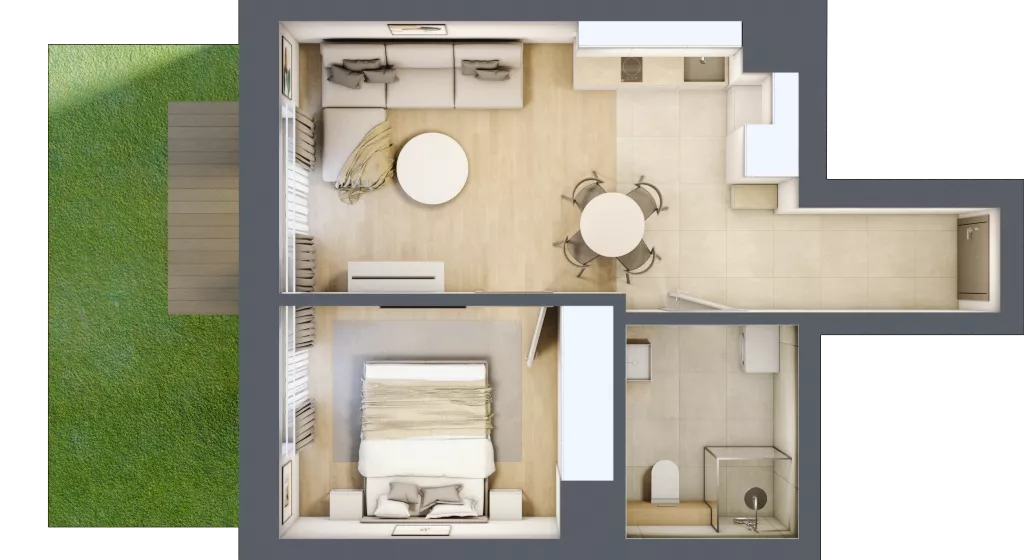 2 pokoje, lokal inwestycyjny 37,21 m², parter, oferta nr C1.05, Aquamarina 3, Międzyzdroje, ul. Gryfa Pomorskiego 80 b
