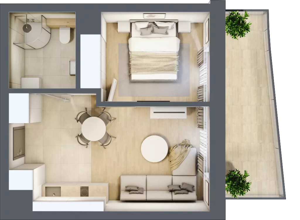 2 pokoje, lokal inwestycyjny 34,27 m², piętro 4, oferta nr D5.02, Aquamarina 3, Międzyzdroje, ul. Gryfa Pomorskiego 80 b
