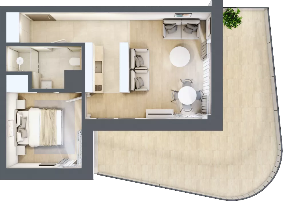 2 pokoje, lokal inwestycyjny 40,06 m², piętro 1, oferta nr D2.03, Aquamarina 3, Międzyzdroje, ul. Gryfa Pomorskiego 80 b