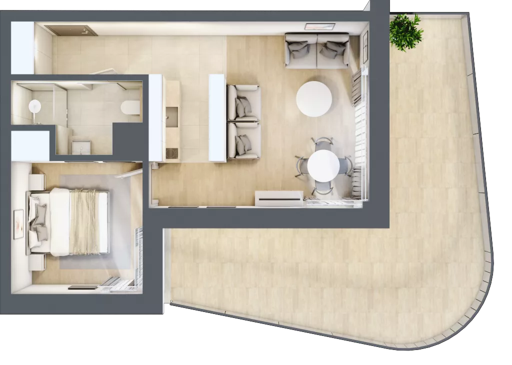 2 pokoje, lokal inwestycyjny 40,06 m², piętro 2, oferta nr D3.03, Aquamarina 3, Międzyzdroje, ul. Gryfa Pomorskiego 80 b