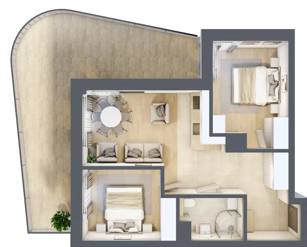 3 pokoje, lokal inwestycyjny 53,97 m², piętro 1, oferta nr D2.09, Aquamarina 3, Międzyzdroje, ul. Gryfa Pomorskiego 80 b