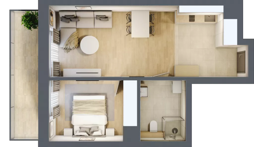 2 pokoje, lokal inwestycyjny 42,27 m², piętro 1, oferta nr D2.07, Aquamarina 3, Międzyzdroje, ul. Gryfa Pomorskiego 80 b
