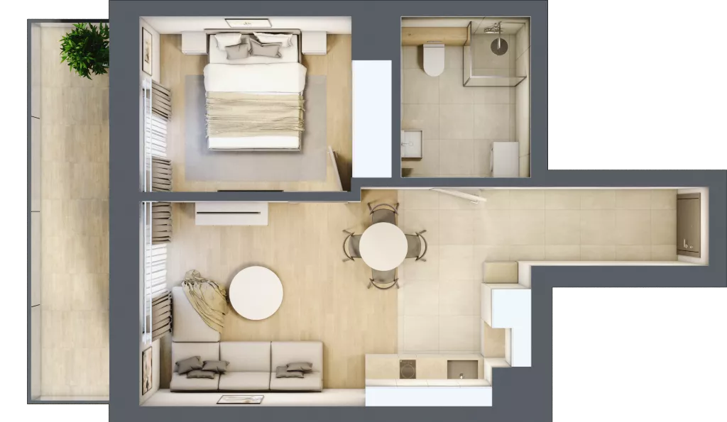 2 pokoje, lokal inwestycyjny 37,72 m², piętro 3, oferta nr D4.05, Aquamarina 3, Międzyzdroje, ul. Gryfa Pomorskiego 80 b