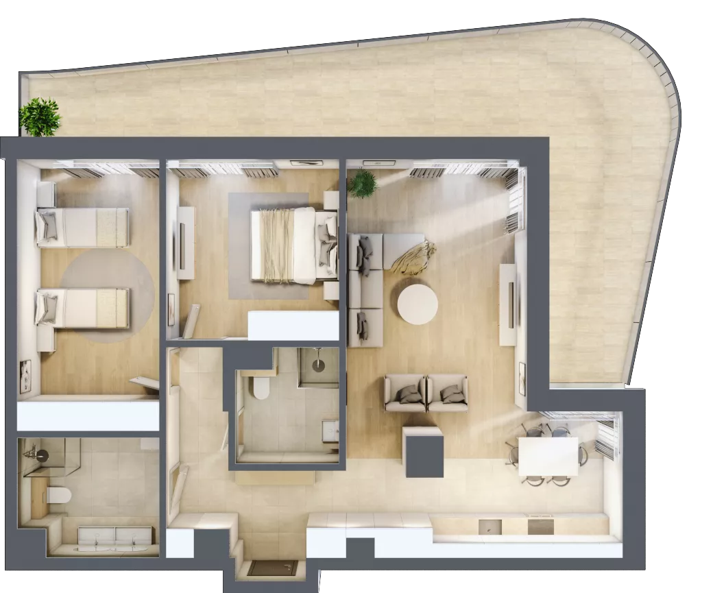 3 pokoje, lokal inwestycyjny 88,96 m², piętro 3, oferta nr D4.07, Aquamarina 3, Międzyzdroje, ul. Gryfa Pomorskiego 80 b