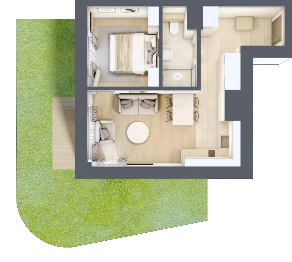 2 pokoje, lokal inwestycyjny 35,17 m², parter, oferta nr D1.03, Aquamarina 3, Międzyzdroje, ul. Gryfa Pomorskiego 80 b