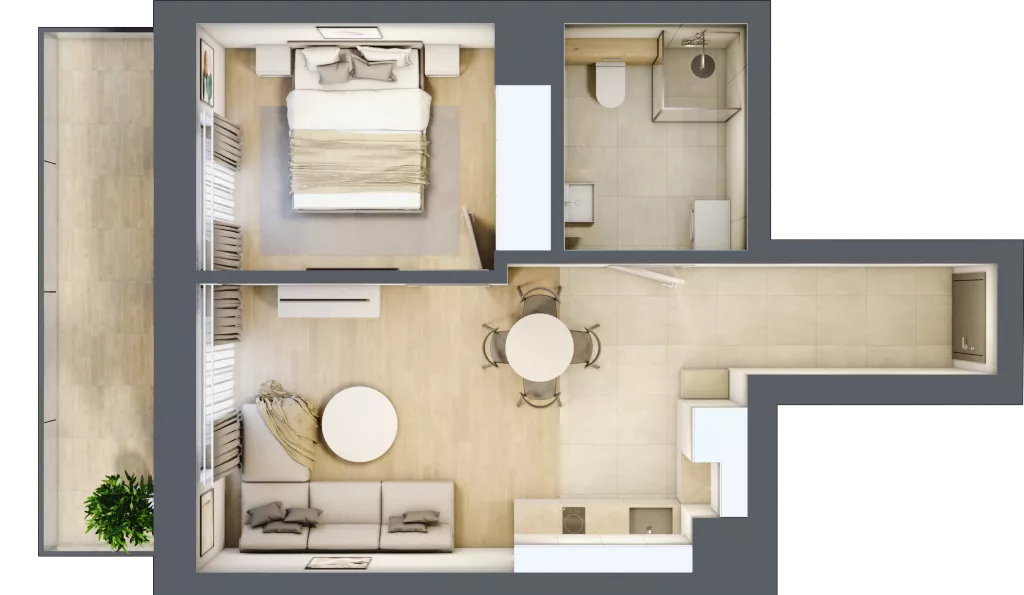 2 pokoje, lokal inwestycyjny 37,72 m², piętro 2, oferta nr D3.06, Aquamarina 3, Międzyzdroje, ul. Gryfa Pomorskiego 80 b