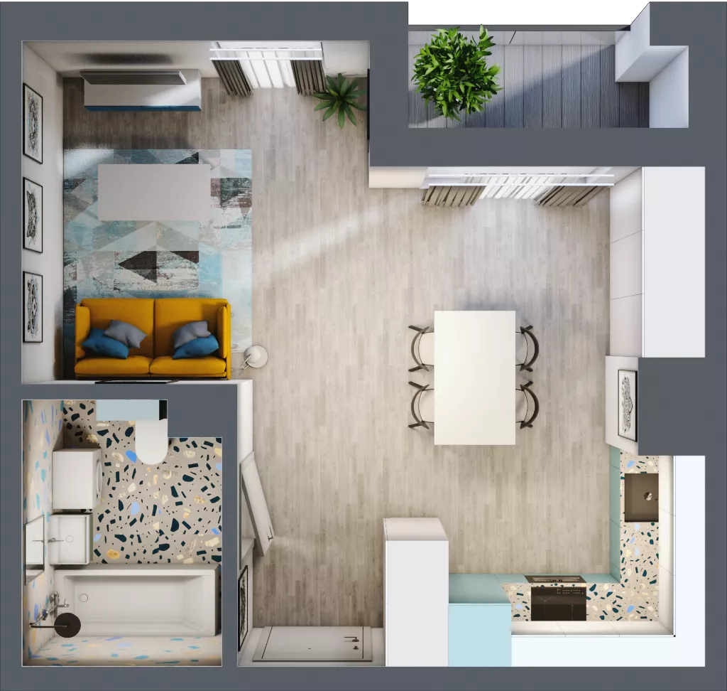 1 pokój, mieszkanie 33,62 m², piętro 8, oferta nr 08.MB63, Artepolis, Łódź, Polesie, Stare Polesie, ul. Kasprzaka 1