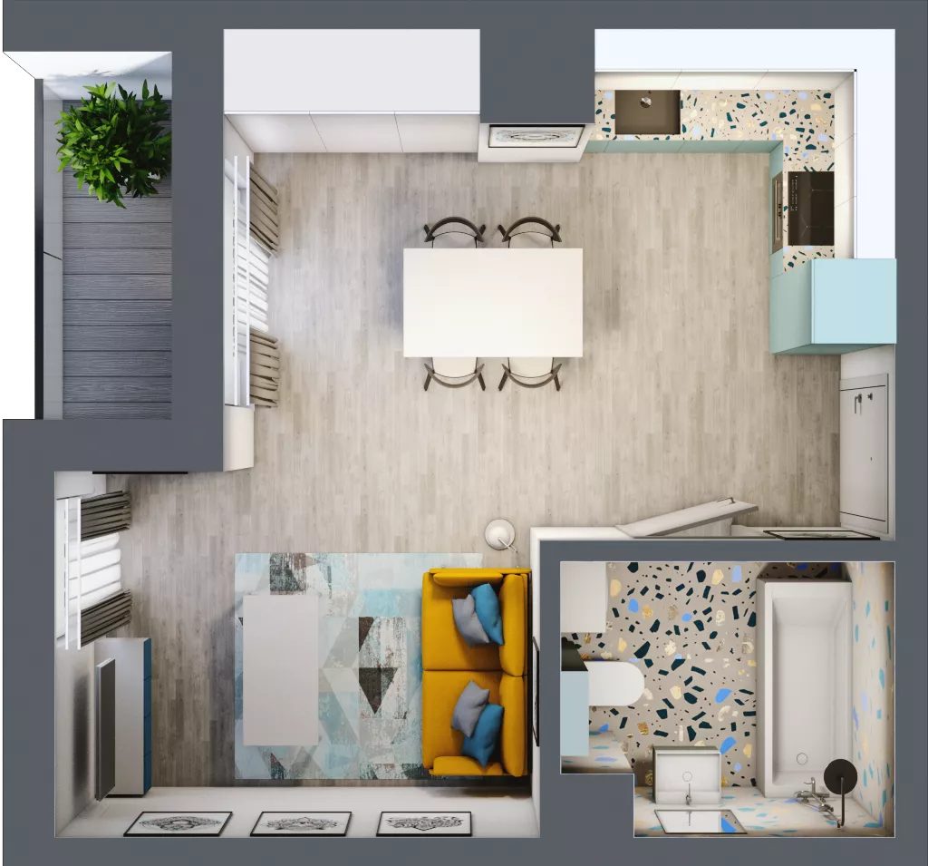 1 pokój, mieszkanie 29,04 m², piętro 8, oferta nr 08.MB65, Artepolis, Łódź, Polesie, Stare Polesie, ul. Kasprzaka 1