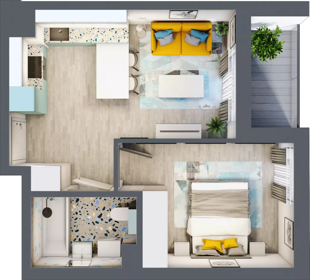 2 pokoje, mieszkanie 35,22 m², piętro 8, oferta nr 08.MB68, Artepolis, Łódź, Polesie, Stare Polesie, ul. Kasprzaka 1