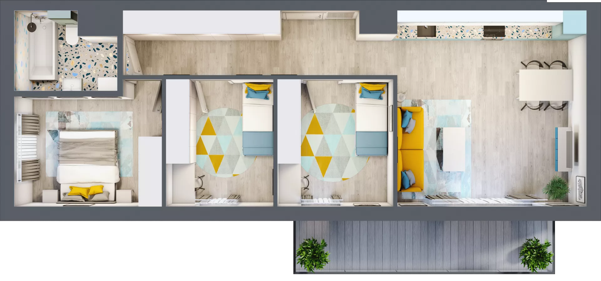 4 pokoje, mieszkanie 70,52 m², piętro 6, oferta nr 06.MB46, Artepolis, Łódź, Polesie, Stare Polesie, ul. Kasprzaka 1