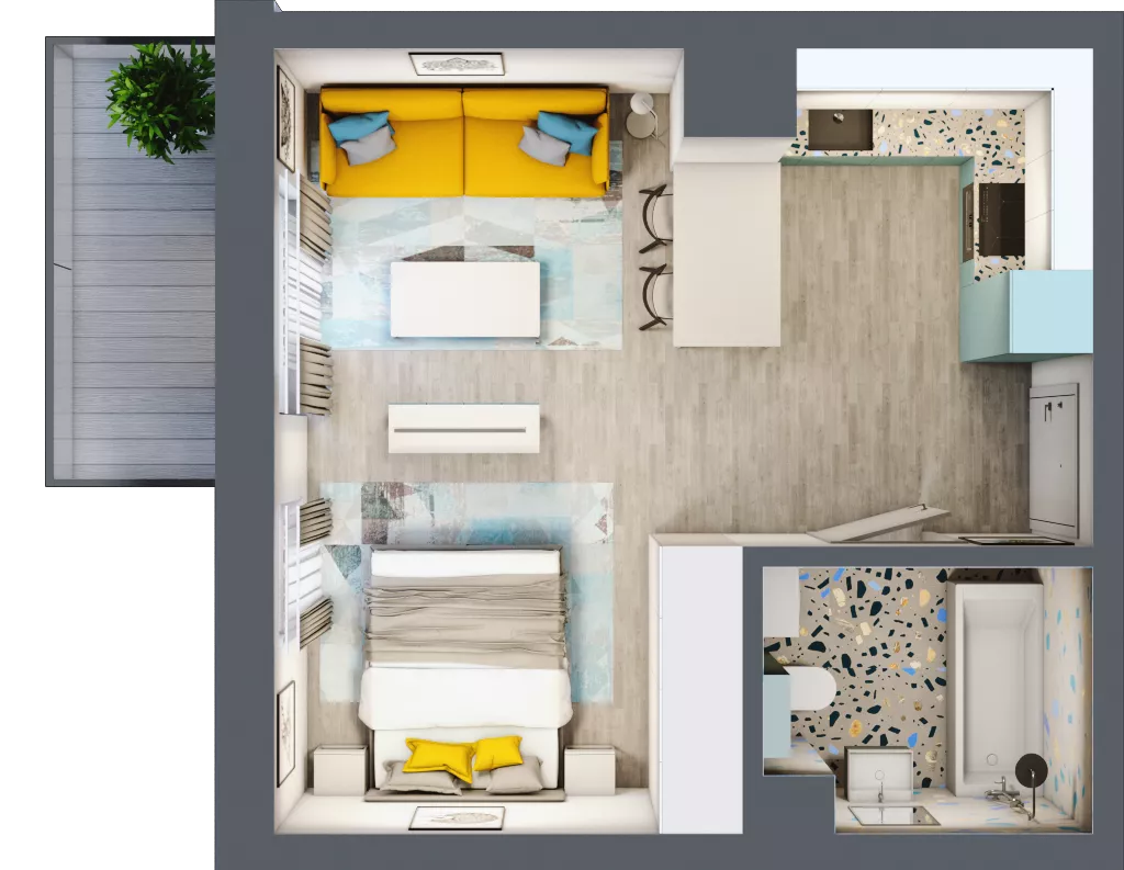 1 pokój, mieszkanie 32,21 m², piętro 4, oferta nr 04.MB33, Artepolis, Łódź, Polesie, Stare Polesie, ul. Kasprzaka 1