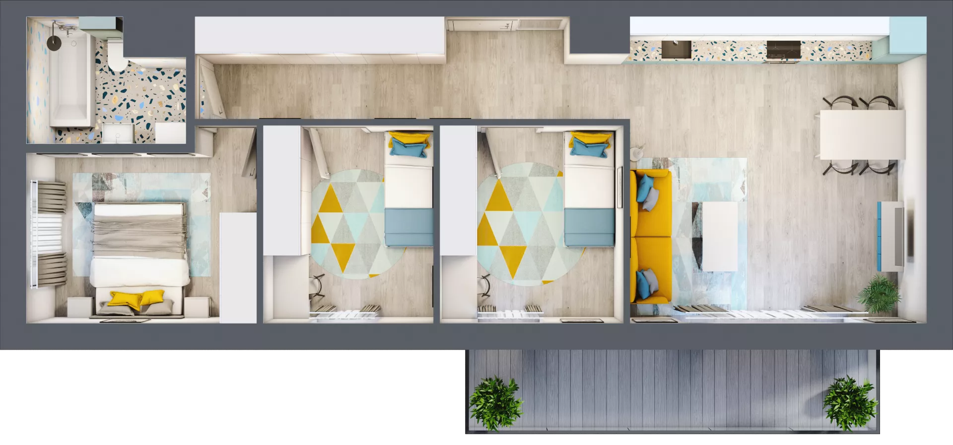 4 pokoje, mieszkanie 69,05 m², piętro 5, oferta nr 05.MB37, Artepolis, Łódź, Polesie, Stare Polesie, ul. Kasprzaka 1