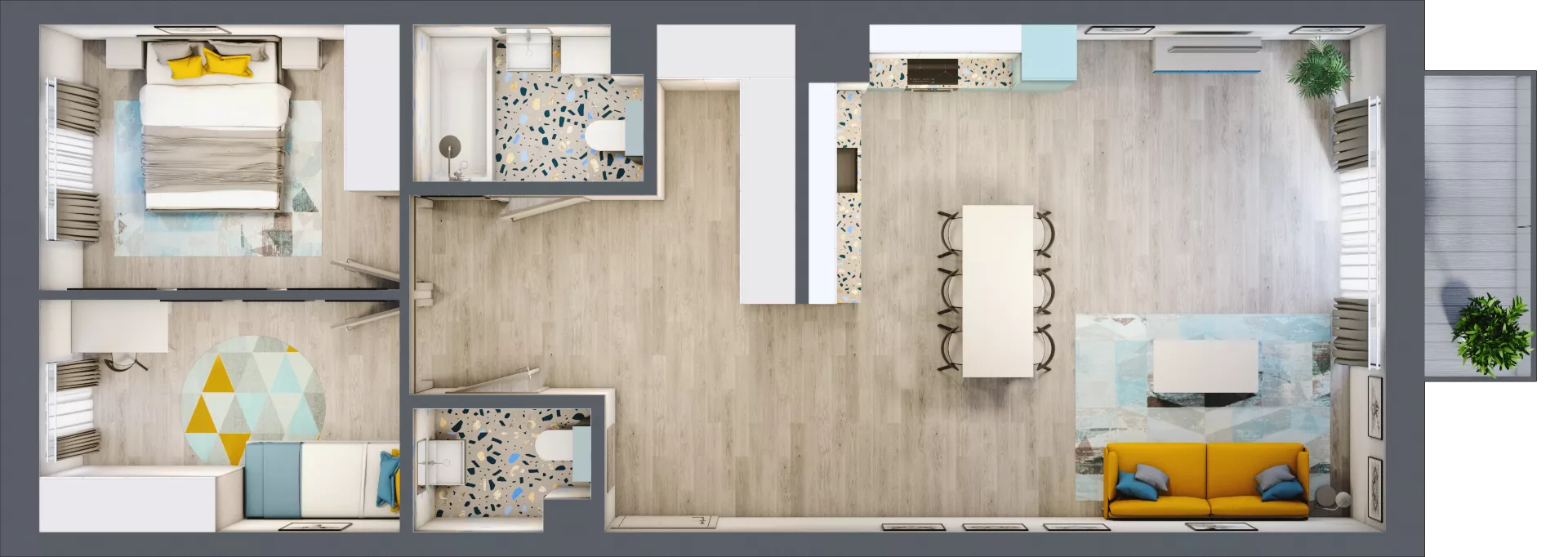 3 pokoje, mieszkanie 76,97 m², piętro 4, oferta nr 04.MB34, Artepolis, Łódź, Polesie, Stare Polesie, ul. Kasprzaka 1