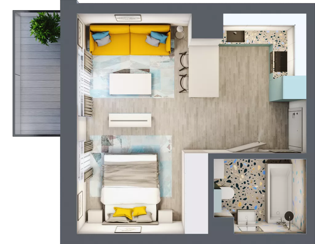 1 pokój, mieszkanie 32,21 m², piętro 2, oferta nr 02.MB15, Artepolis, Łódź, Polesie, Stare Polesie, ul. Kasprzaka 1
