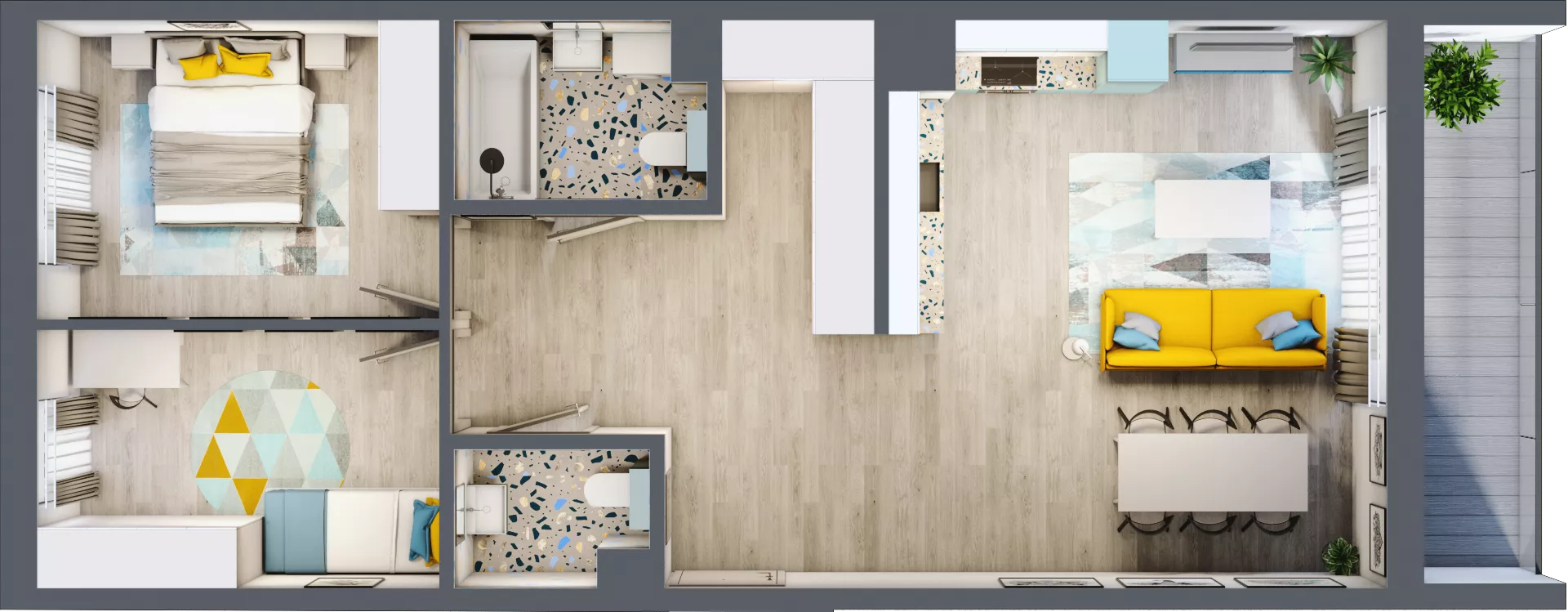 3 pokoje, mieszkanie 71,12 m², piętro 8, oferta nr 08.MB66, Artepolis, Łódź, Polesie, Stare Polesie, ul. Kasprzaka 1