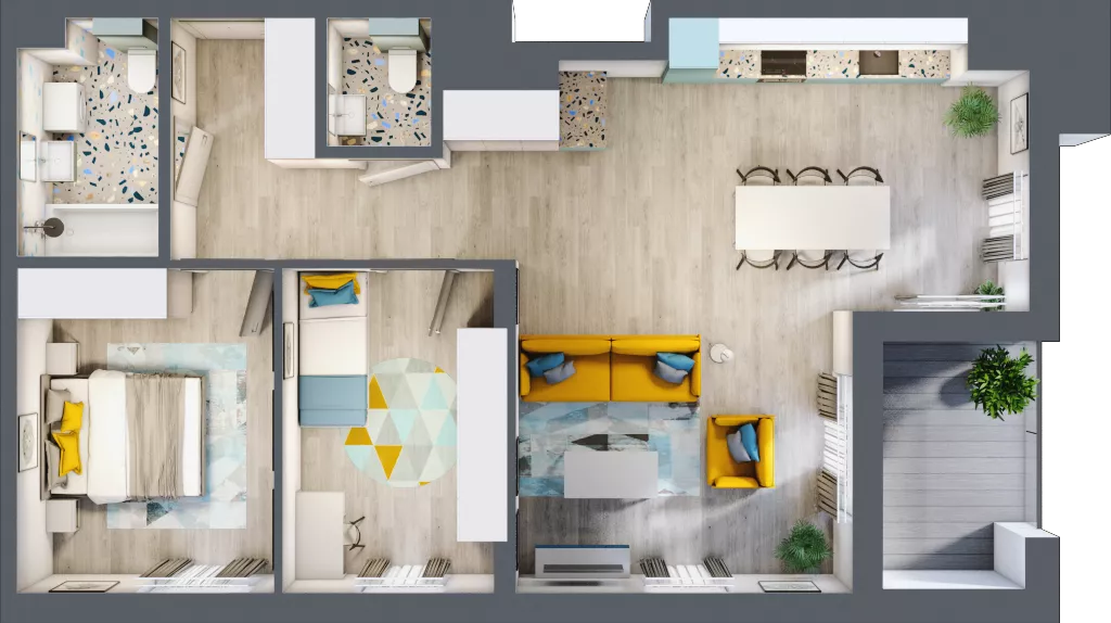 3 pokoje, mieszkanie 71,86 m², piętro 8, oferta nr 08.MB108, Artepolis, Łódź, Polesie, Stare Polesie, ul. Kasprzaka 1
