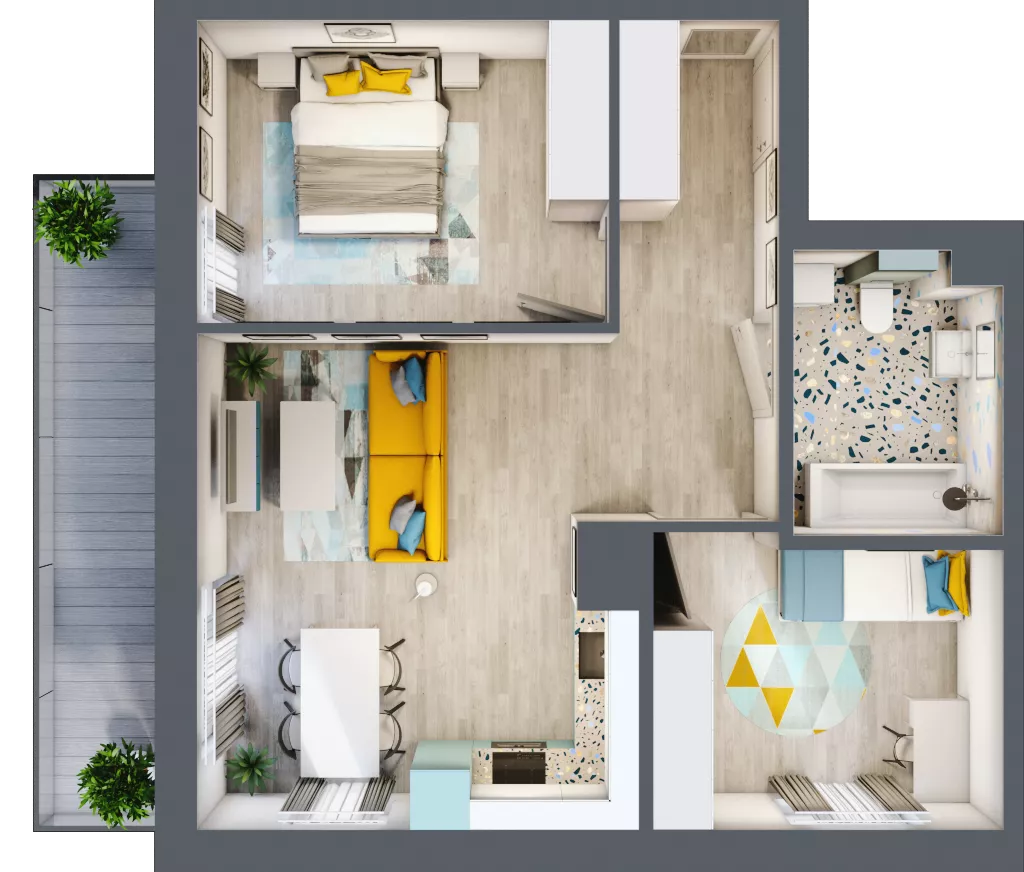 3 pokoje, mieszkanie 57,96 m², piętro 4, oferta nr 04.MB30, Artepolis, Łódź, Polesie, Stare Polesie, ul. Kasprzaka 1