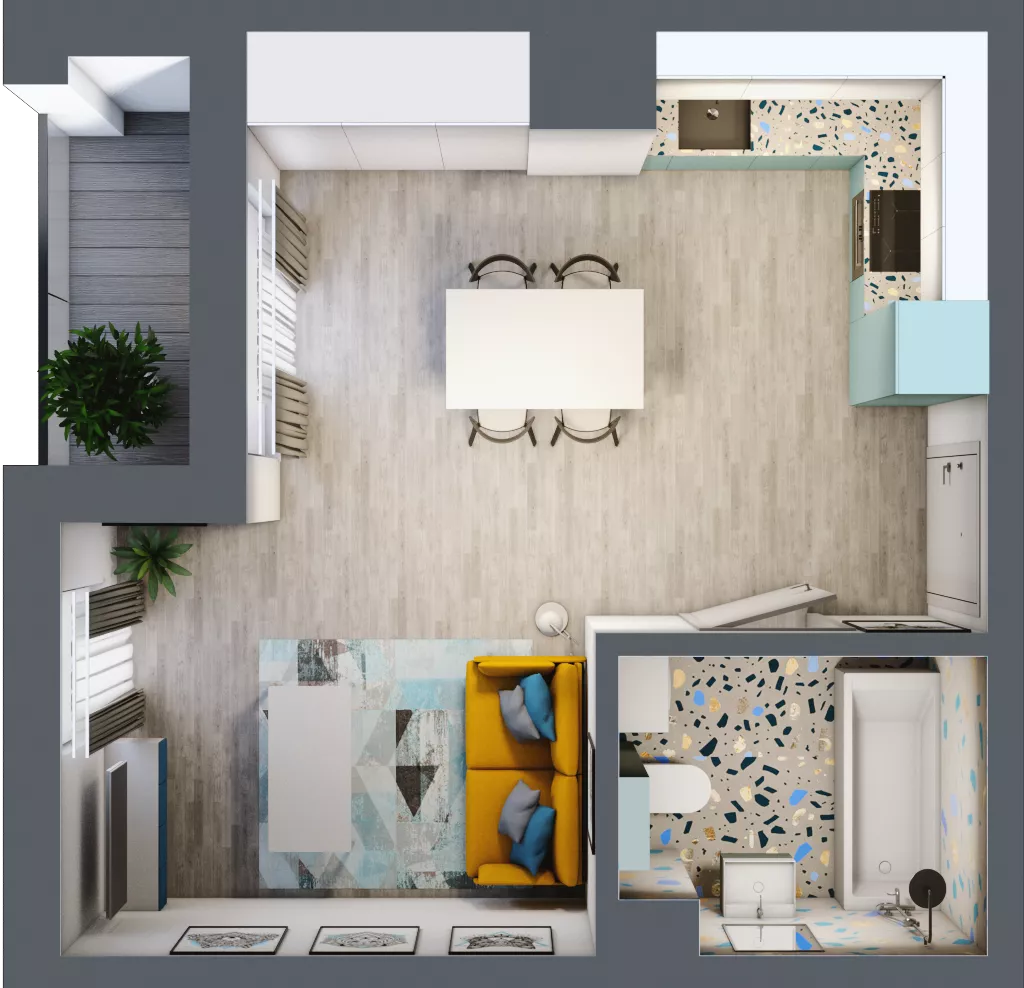 1 pokój, mieszkanie 30,36 m², piętro 8, oferta nr 08.MB64, Artepolis, Łódź, Polesie, Stare Polesie, ul. Kasprzaka 1