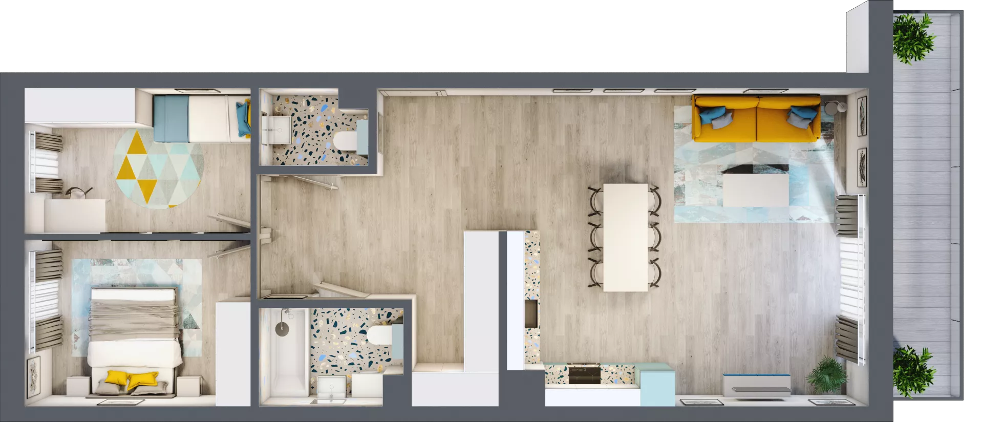 3 pokoje, mieszkanie 76,97 m², piętro 3, oferta nr 03.MB85, Artepolis, Łódź, Polesie, Stare Polesie, ul. Kasprzaka 1