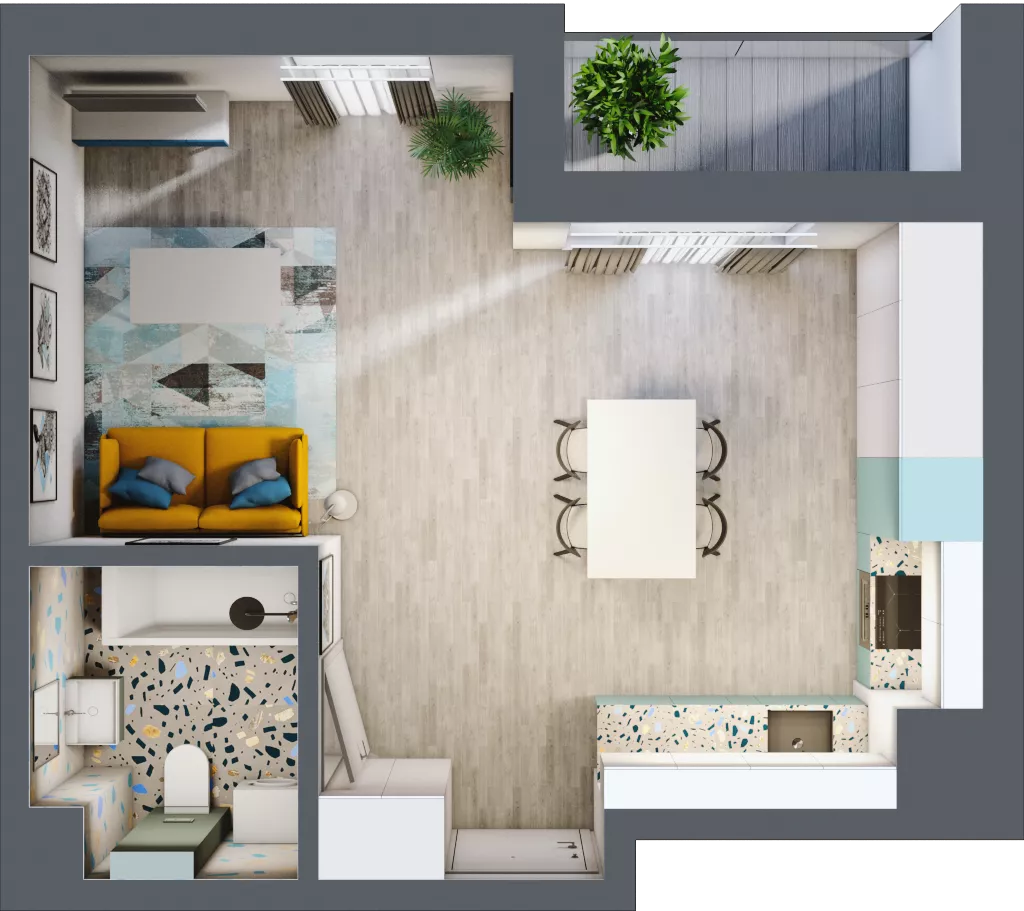1 pokój, mieszkanie 33,82 m², piętro 8, oferta nr 08.MB110, Artepolis, Łódź, Polesie, Stare Polesie, ul. Kasprzaka 1