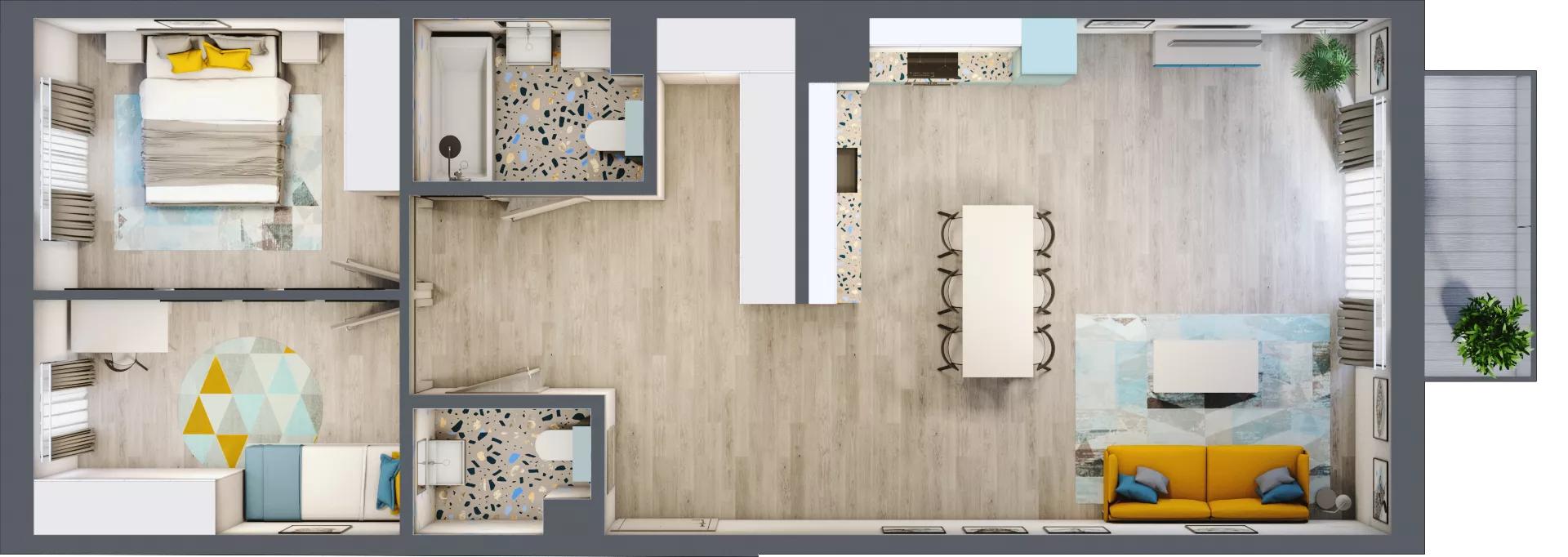 3 pokoje, mieszkanie 78,97 m², piętro 6, oferta nr 06.MB52, Artepolis, Łódź, Polesie, Stare Polesie, ul. Kasprzaka 1