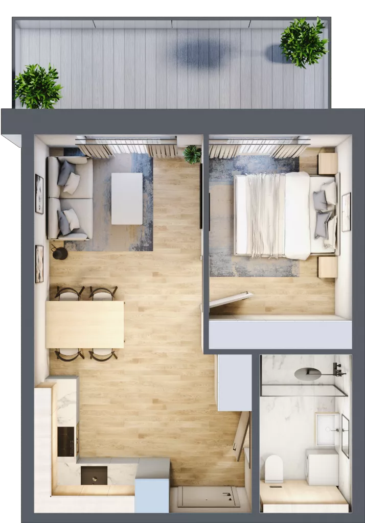 2 pokoje, apartament inwestycyjny 35,55 m², piętro 2, oferta nr A.207, Perłowa Przystań Kołobrzeg Etap 2, Kołobrzeg, Osiedle Nr 7 Ogrody, Strefa Uzdrowiska, ul. Kołłątaja