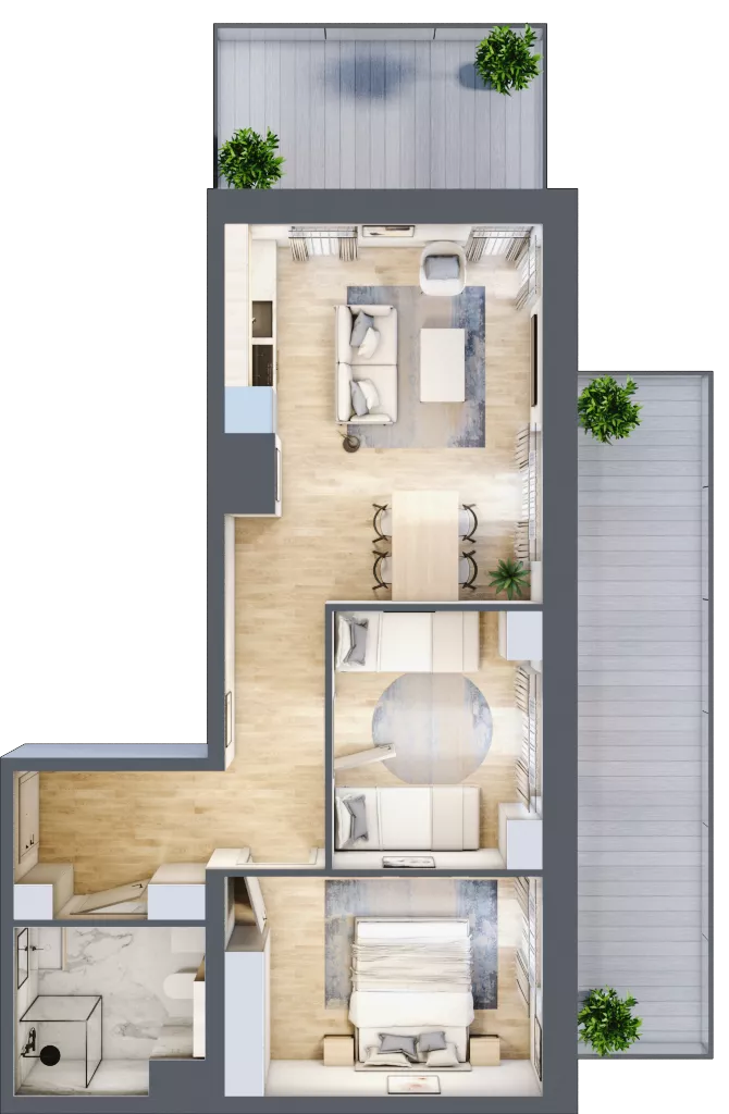 3 pokoje, apartament inwestycyjny 50,43 m², parter, oferta nr A.014, Perłowa Przystań Kołobrzeg Etap 2, Kołobrzeg, Osiedle Nr 7 Ogrody, Strefa Uzdrowiska, ul. Kołłątaja