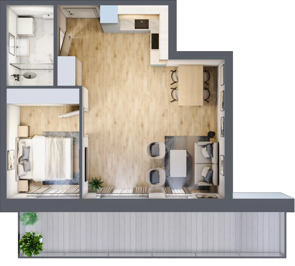 2 pokoje, apartament inwestycyjny 44,69 m², piętro 1, oferta nr A.101, Perłowa Przystań Kołobrzeg Etap 2, Kołobrzeg, Osiedle Nr 7 Ogrody, Strefa Uzdrowiska, ul. Kołłątaja