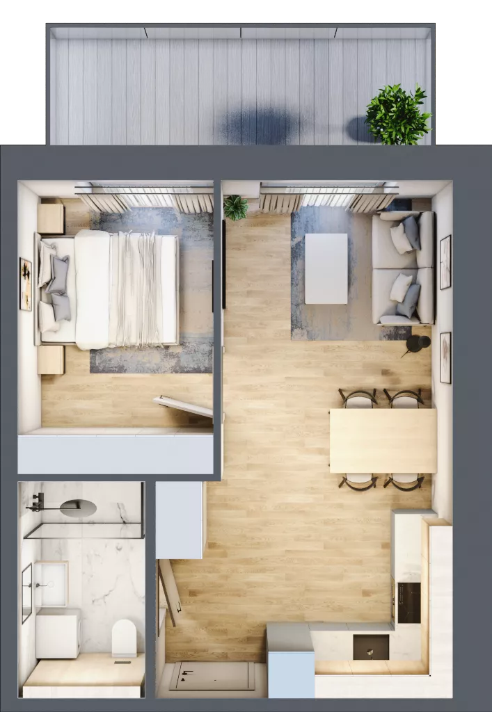 2 pokoje, apartament inwestycyjny 53,43 m², piętro 4, oferta nr A.408, Perłowa Przystań Kołobrzeg Etap 2, Kołobrzeg, Osiedle Nr 7 Ogrody, Strefa Uzdrowiska, ul. Kołłątaja