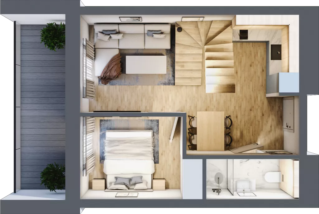 2 pokoje, apartament inwestycyjny 63,01 m², piętro 4, oferta nr C.405, Perłowa Przystań Sianożęty etap III, Sianożęty, ul. Sztormowa