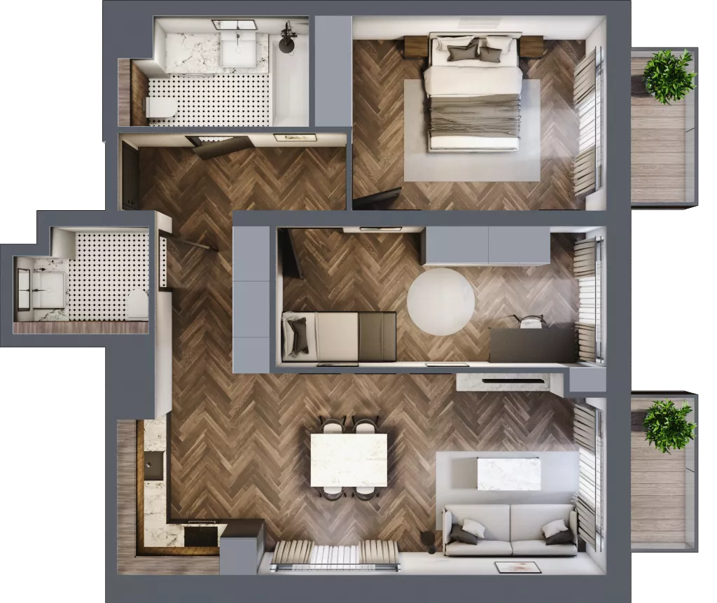 3 pokoje, mieszkanie 69,63 m², piętro 4, oferta nr 1/4/M6, Lechicka 65, Poznań, Piątkowo, ul. Lechicka 65