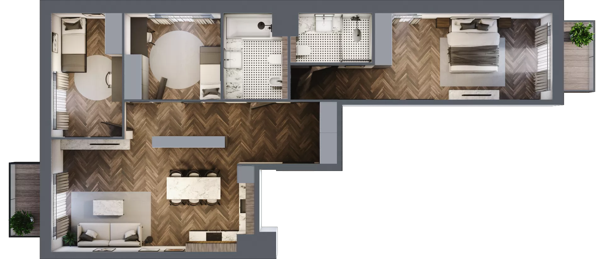 4 pokoje, mieszkanie 93,41 m², piętro 1, oferta nr 1/1/M1, Lechicka 65, Poznań, Piątkowo, ul. Lechicka 65