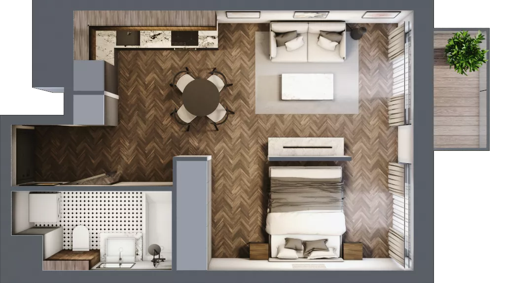 1 pokój, mieszkanie 36,55 m², piętro 1, oferta nr 1/1/M2, Lechicka 65, Poznań, Piątkowo, ul. Lechicka 65