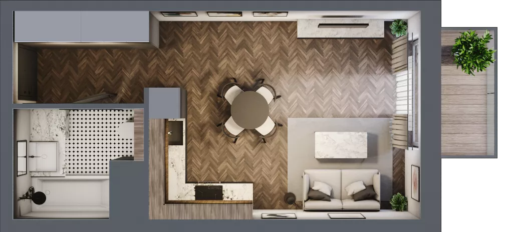 1 pokój, mieszkanie 30,83 m², piętro 2, oferta nr 1/2/M5, Lechicka 65, Poznań, Piątkowo, ul. Lechicka 65