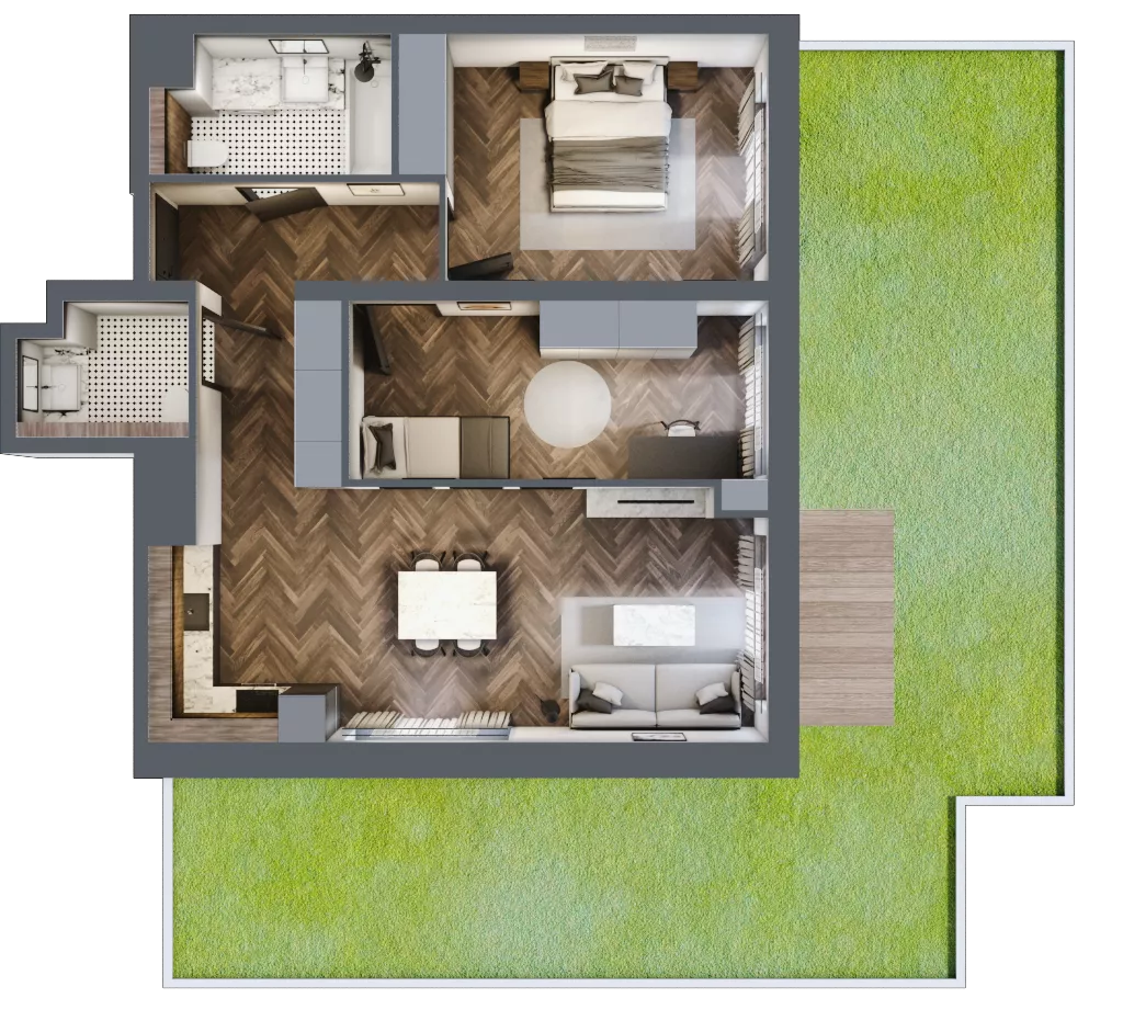 3 pokoje, mieszkanie 69,67 m², parter, oferta nr 1/0/M5, Lechicka 65, Poznań, Piątkowo, ul. Lechicka 65