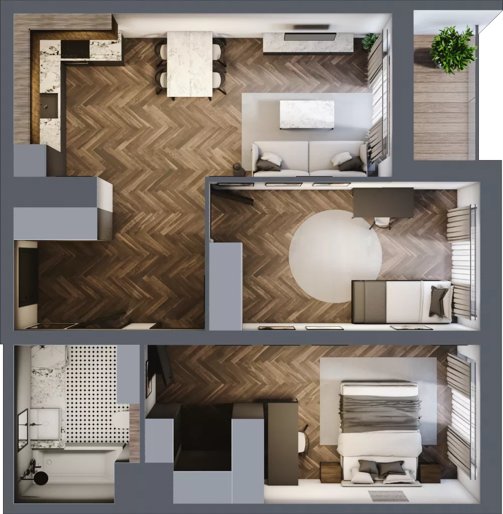3 pokoje, mieszkanie 67,89 m², piętro 8, oferta nr 2.2/8/M5, Lechicka 65, Poznań, Piątkowo, ul. Lechicka 65