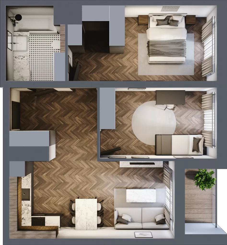 3 pokoje, mieszkanie 63,19 m², piętro 5, oferta nr 2.3/5/M2, Lechicka 65, Poznań, Piątkowo, ul. Lechicka 65