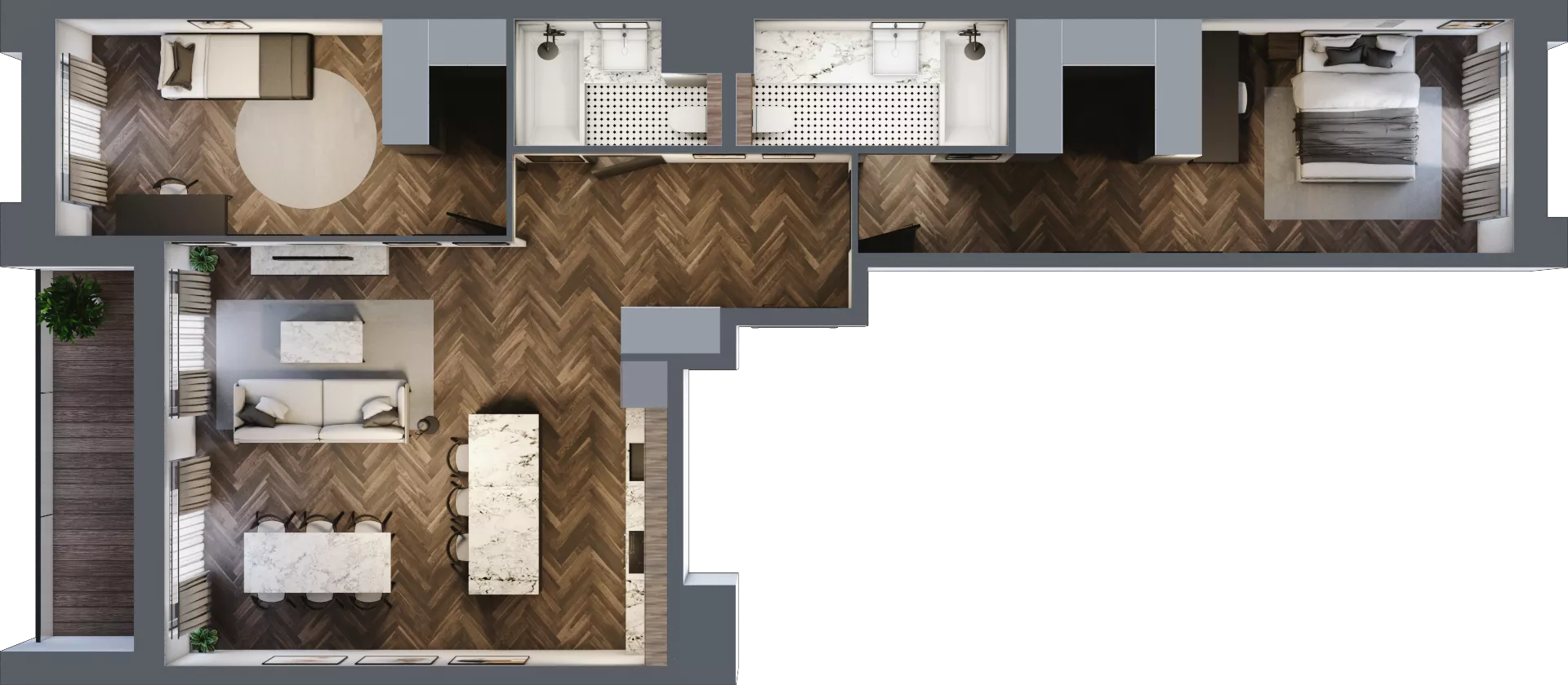 3 pokoje, mieszkanie 90,24 m², piętro 5, oferta nr 2.2/5/M1, Lechicka 65, Poznań, Piątkowo, ul. Lechicka 65