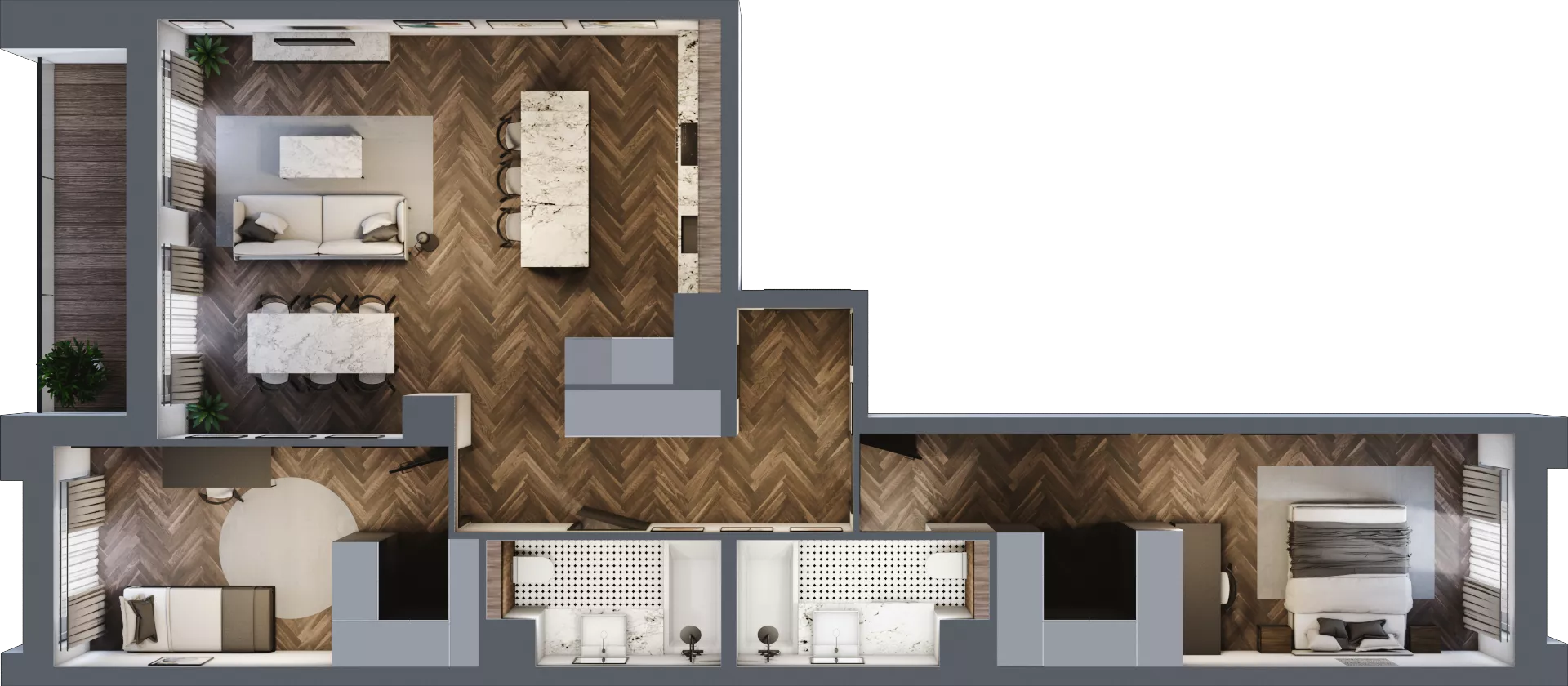 3 pokoje, mieszkanie 93,63 m², piętro 2, oferta nr 2.1/2/M10, Lechicka 65, Poznań, Piątkowo, ul. Lechicka 65